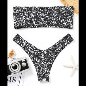 Black and white polka dotted Bikini
